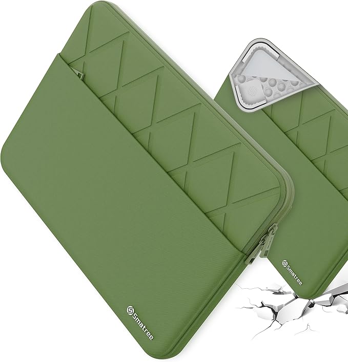 Smatree Laptop Sleeve for 13.3 inch MSI Prestige 13 Evo A13M/A12M, for 13.3 inch MSI Prestige 13 AI Evo A1M, Protective Laptop Case with Accessory Pocket, YKK Zipper, Shockproof Design, Green (E431G)