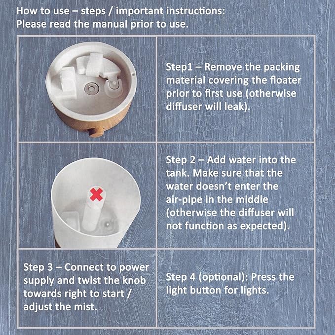 BlueHills Premium 4000 ml XL Essential Oil Diffuser 4L 4 Liter 70 Hour Run Humidifier Aromatherapy 1 Gallon Big Capacity High Mist Output for Large Room Home Mood Lights Long Run Diffuser White E401