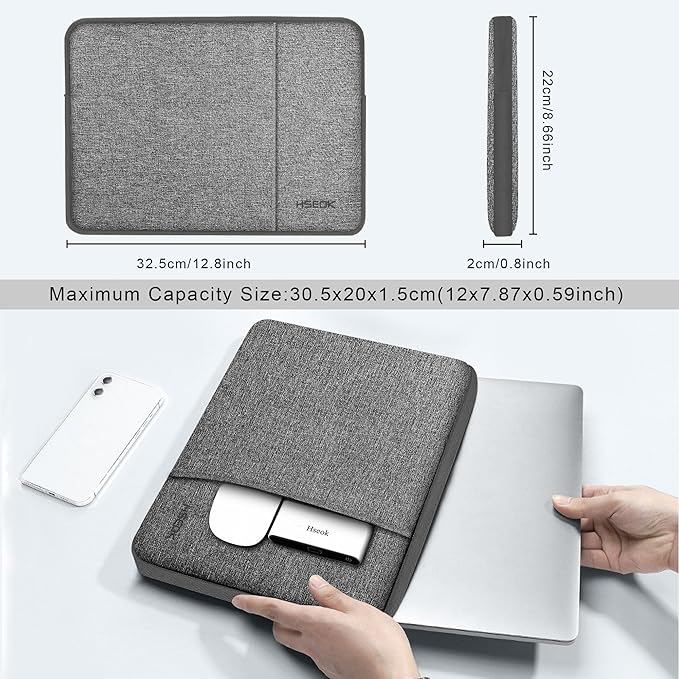Hseok Laptop Case 13 Inch Sleeve Compatible with MacBook Air 13 M3 A3113 M2 A2681 M1 A2337 A2179 A1932/Pro 13 M2 M1 A2338 A2251 A2289 A2159 A1989 A1706 A1708, Classic Carry on Case,D02G05